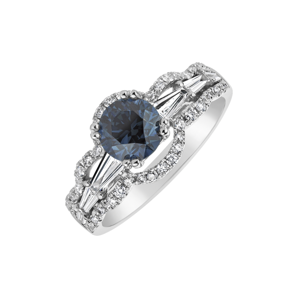 Ring with blue and white diamonds Infinite Focus