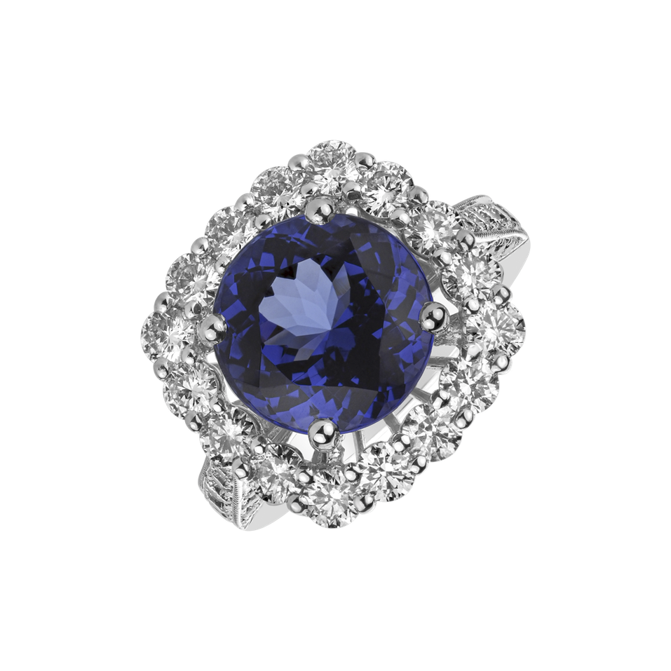 Diamond ring with Tanzanite Secret Blessing