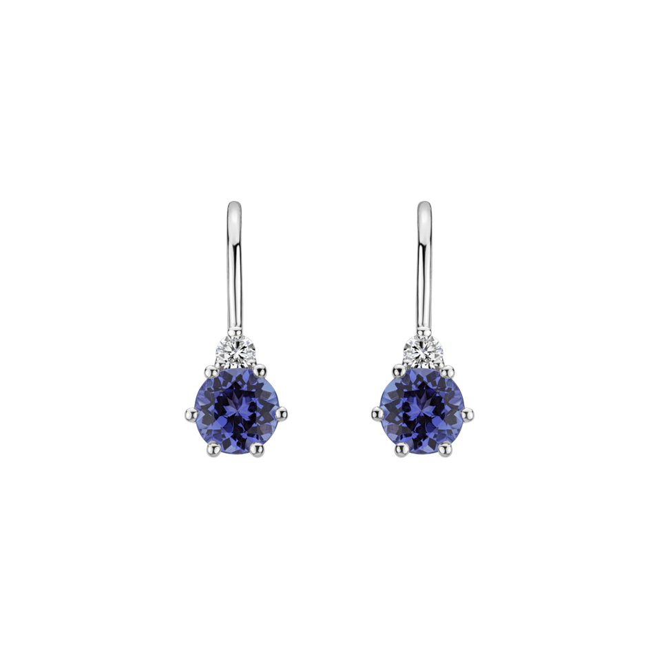 Diamond earrings with Tanzanite Lux