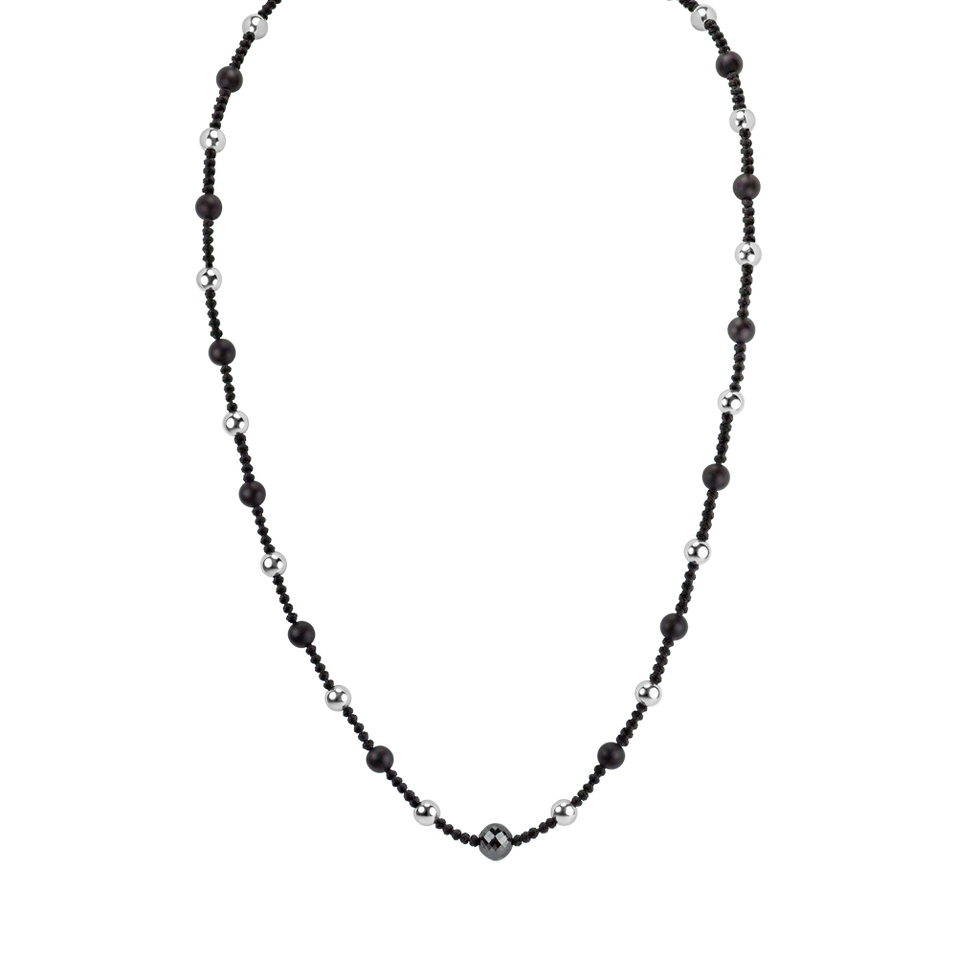 Necklace with black diamonds and Agate Dark Delight