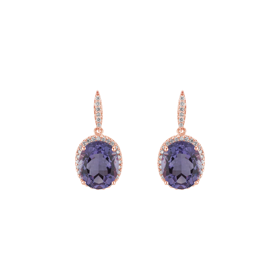 Diamond earrings with Amethyst Valerian