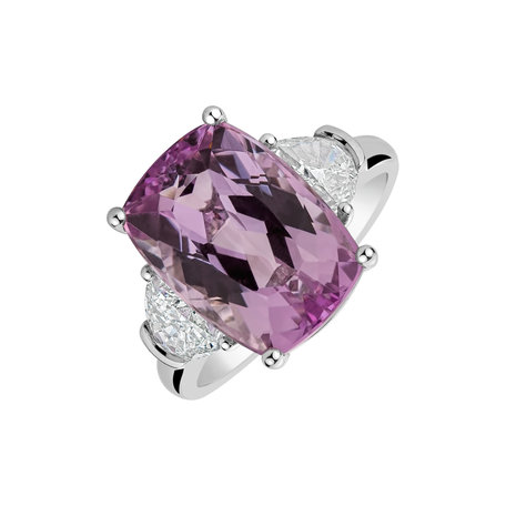 Diamond ring with Kunzite Nyx