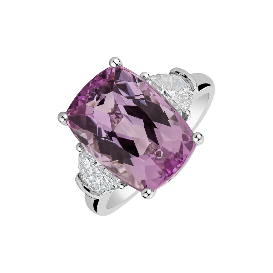 Diamond ring with Kunzite Nyx