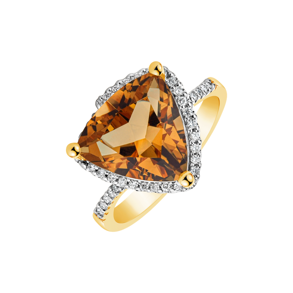 Ring with Citrine and diamonds Jonina