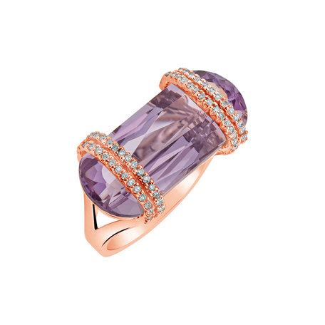 Diamond rings with Amethyst Valanar