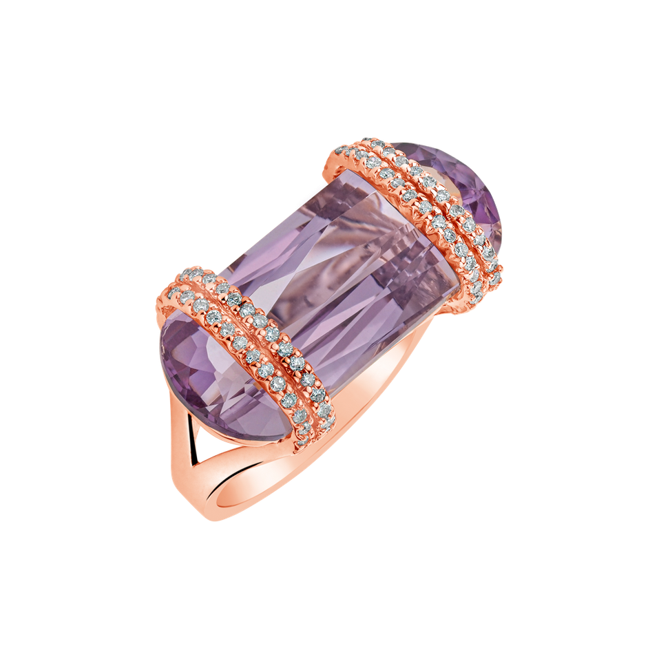 Diamond rings with Amethyst Valanar