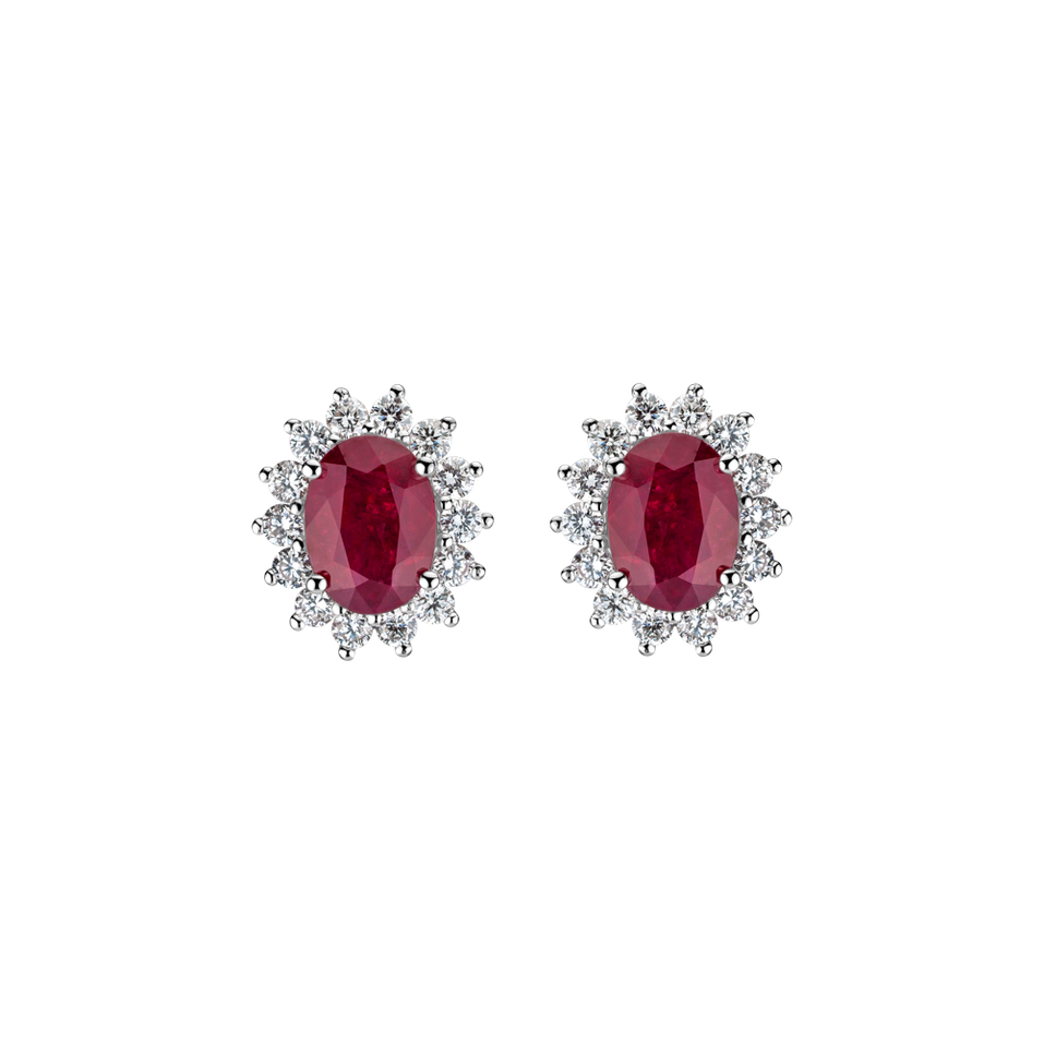 Diamond earrings with Ruby Princess Sparkle