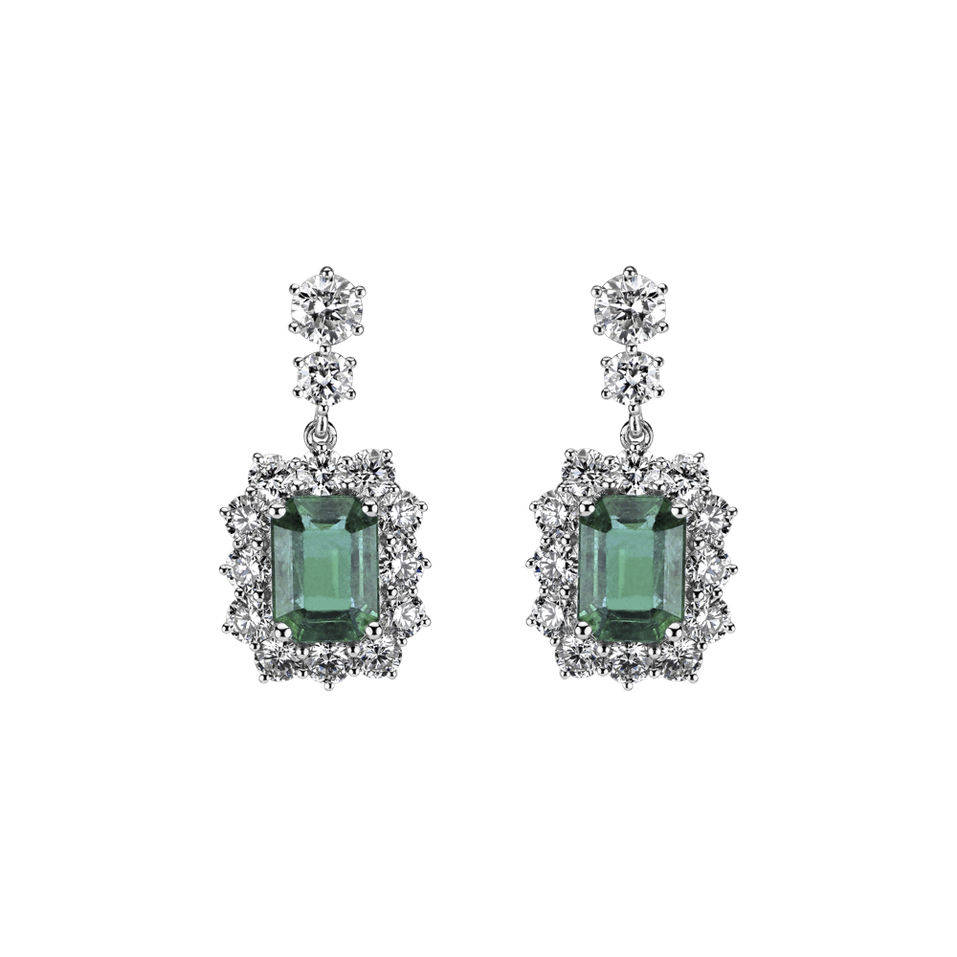 Diamond earrings with Emerald Hypnotic Secret