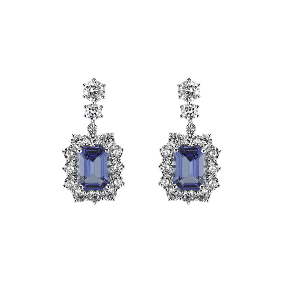 Diamond earrings with Tanzanite Hypnotic Secret