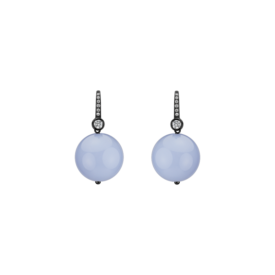 Diamond earrings with Chalcedony Jayla