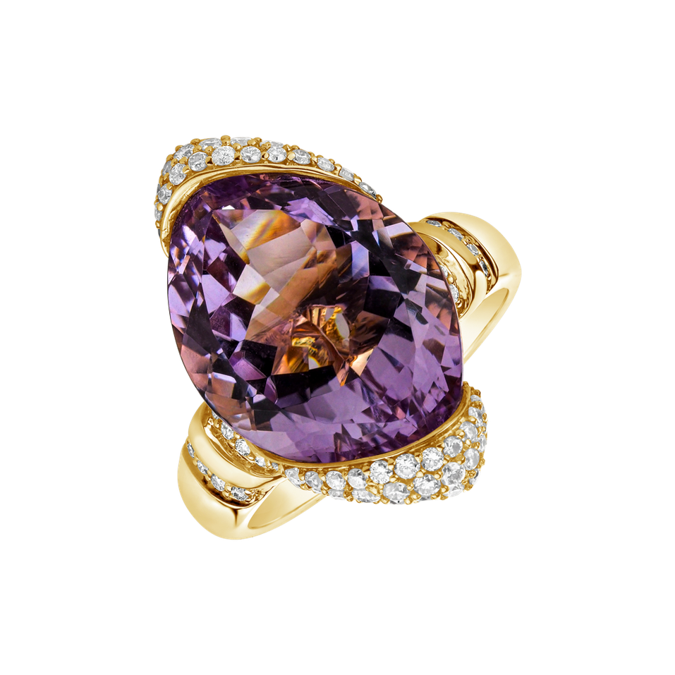 Diamond rings with Amethyst Colourful Adventure