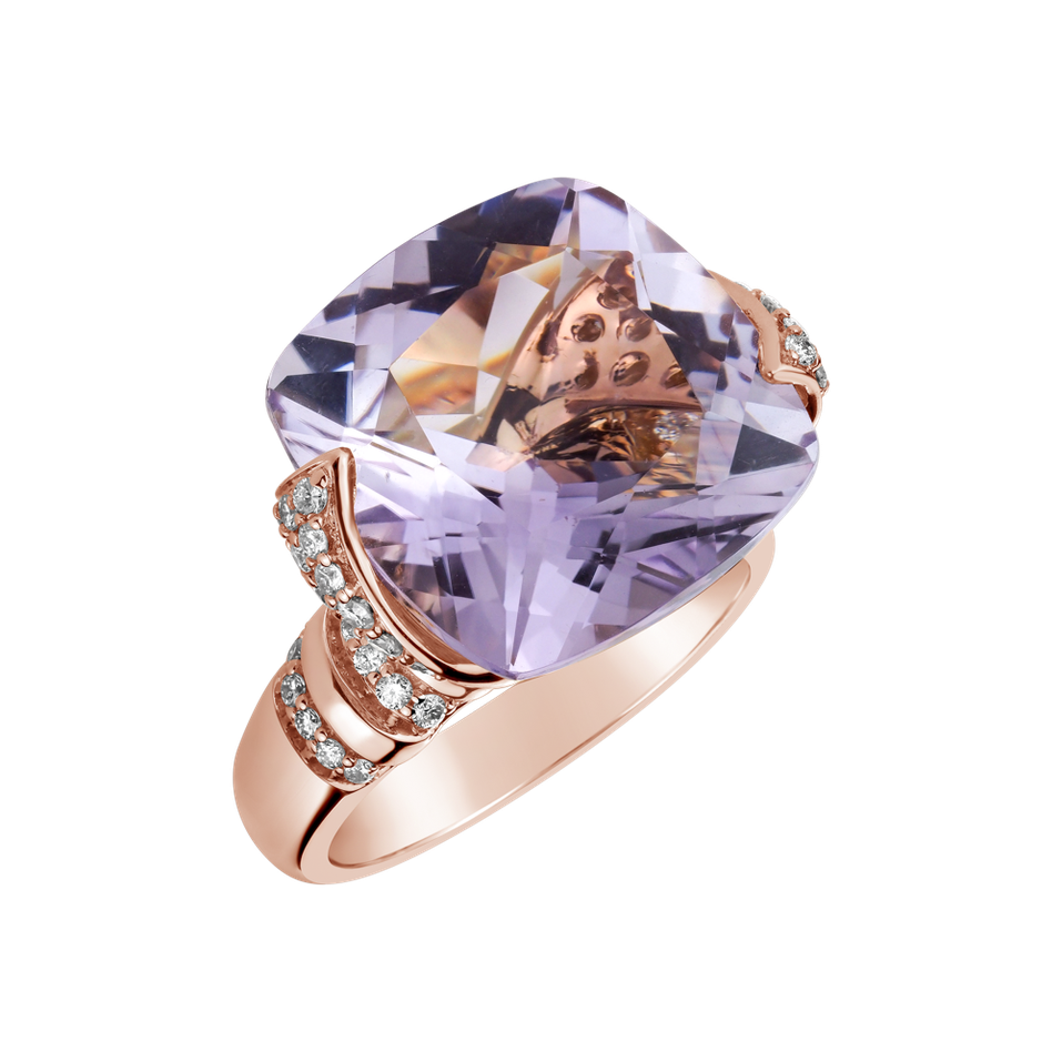 Diamond rings with Amethyst Ametyst Novel