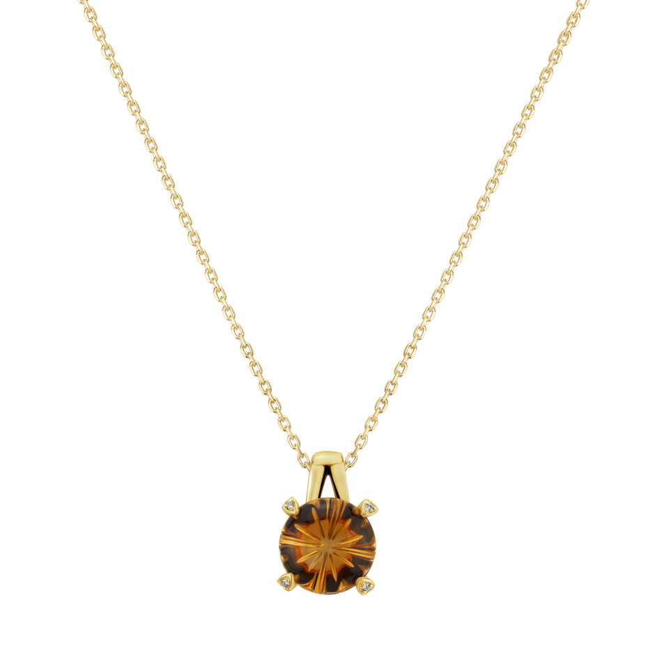 Diamond pendant with Citríne Charming Blossom