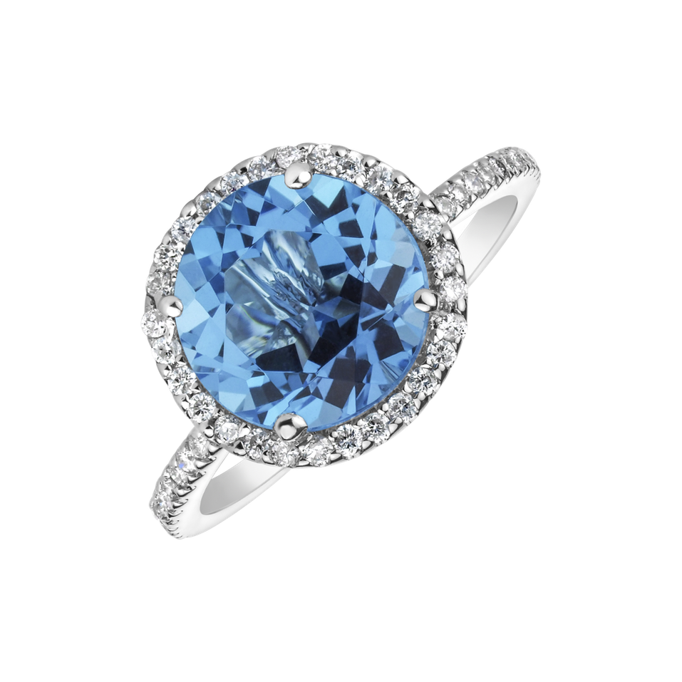 Diamond ring with Topaz Pure Imagination