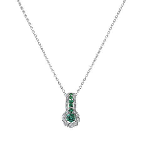 Diamond pendant with Emerald Liana la Green