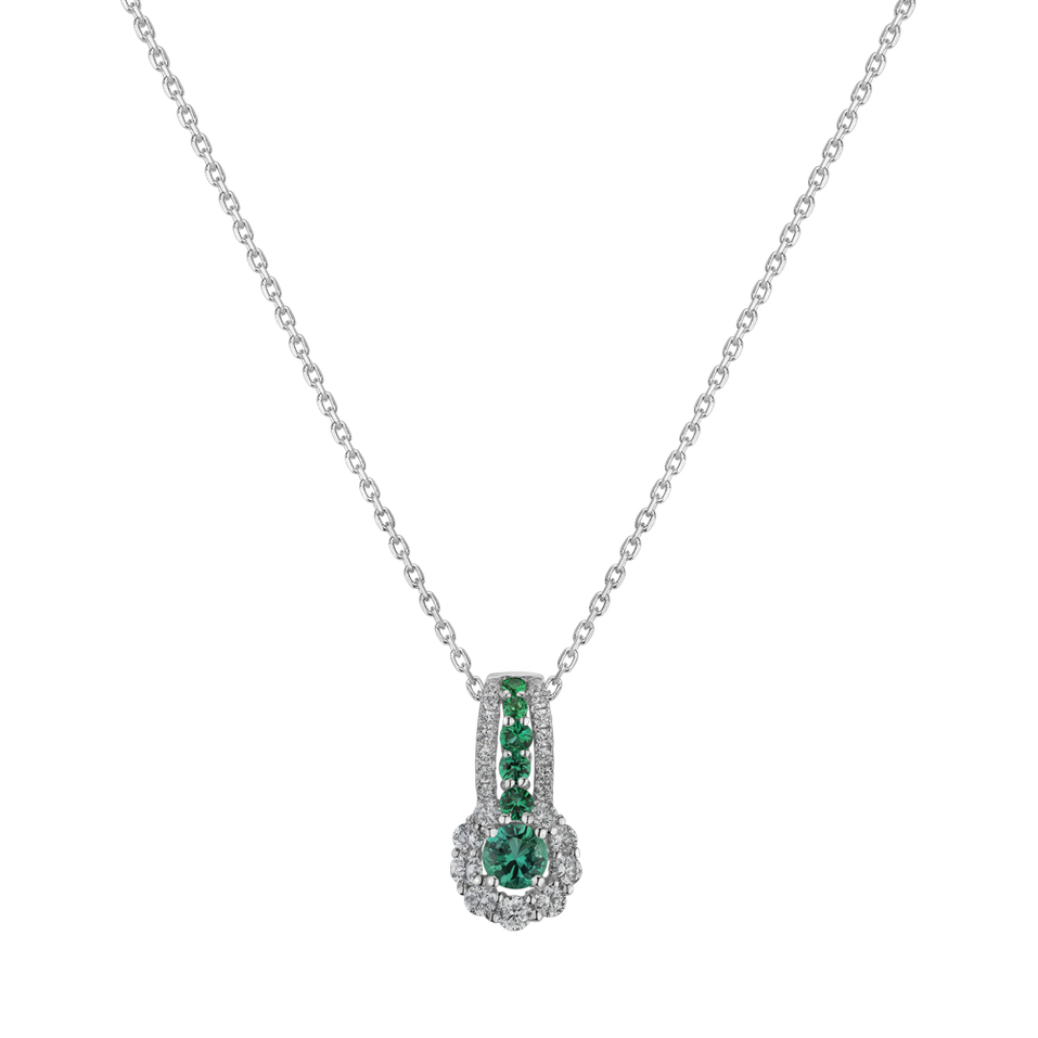 Diamond pendant with Emerald Liana la Green