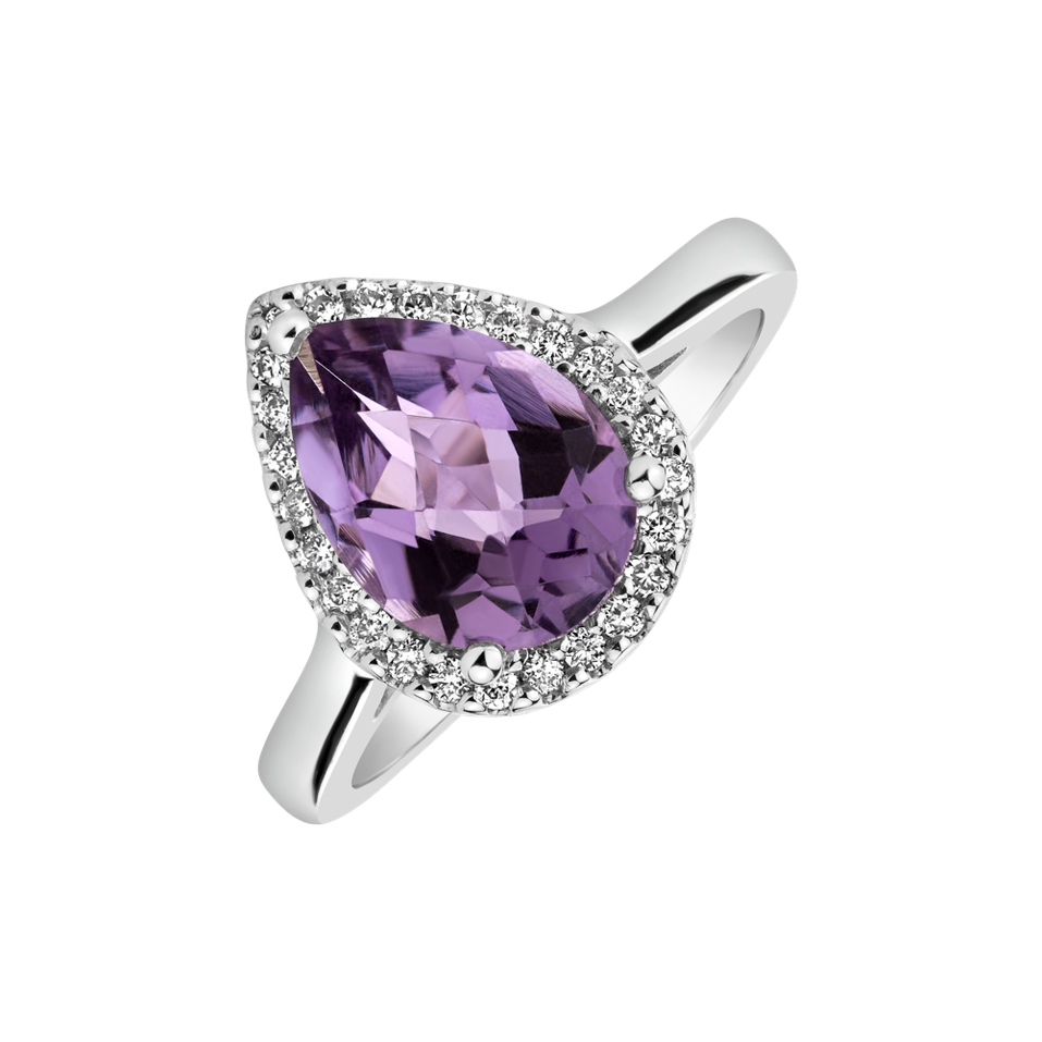 Diamond rings with Amethyst Miranda