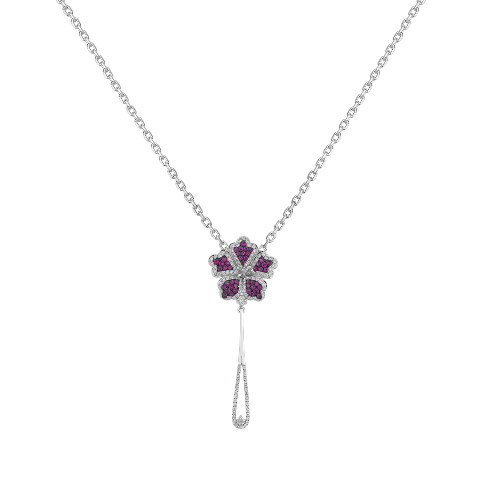 Diamond pendant with Sapphire Magic Lotos