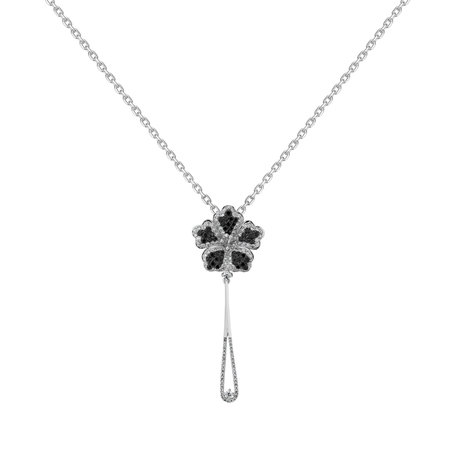 Pendant with black and white diamonds Magic Lotos