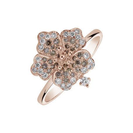 Ring with brown and white diamonds Amelia Rose