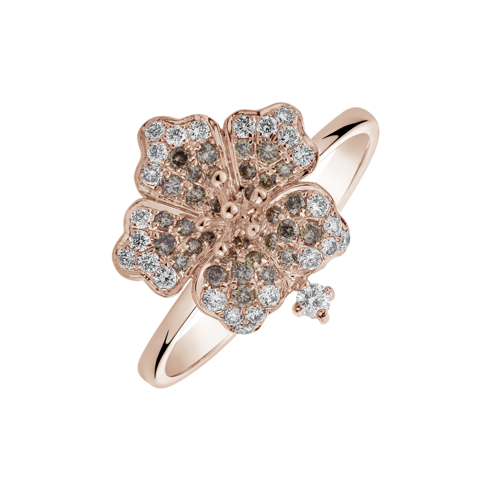 Ring with brown and white diamonds Amelia Rose