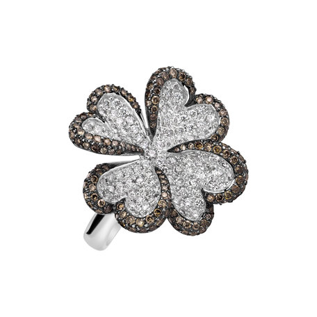 Ring with white and brown diamonds Hilary