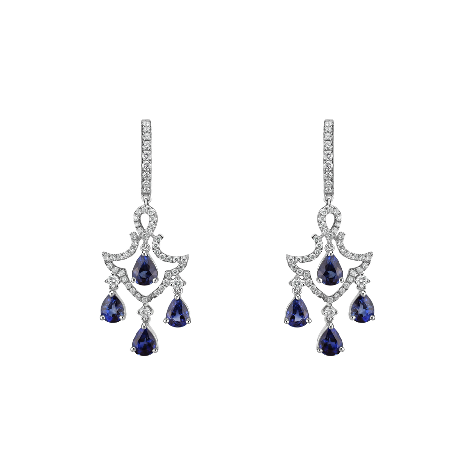 Diamond earrings with Sapphire Cassandra