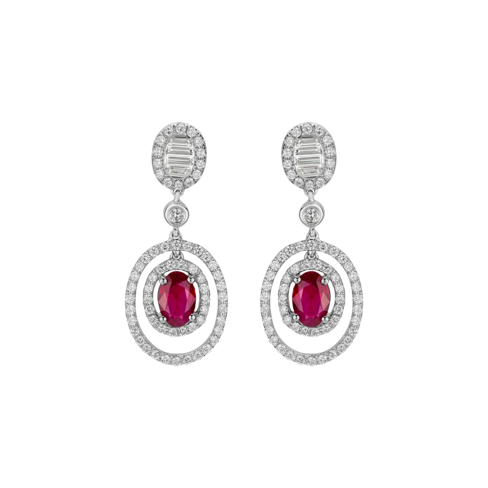 Diamond earrings with Ruby Tiger Eye