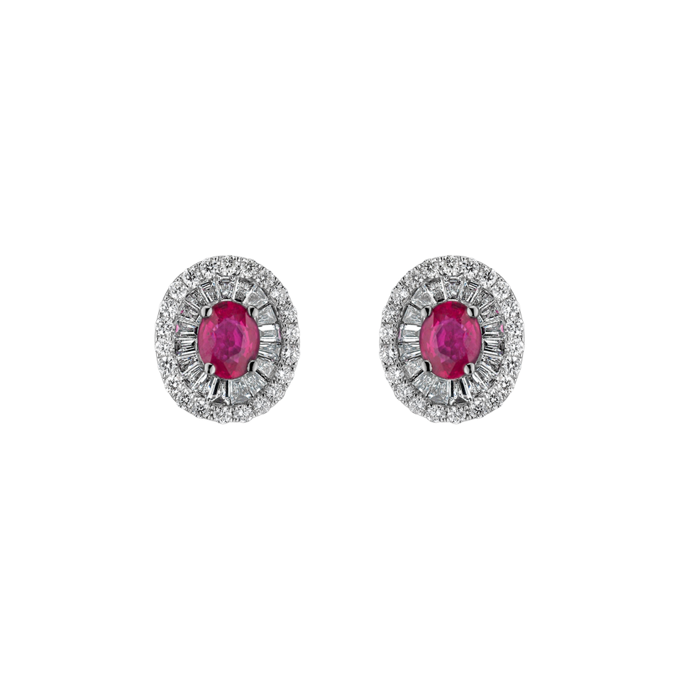 Diamond earrings with Ruby Mears