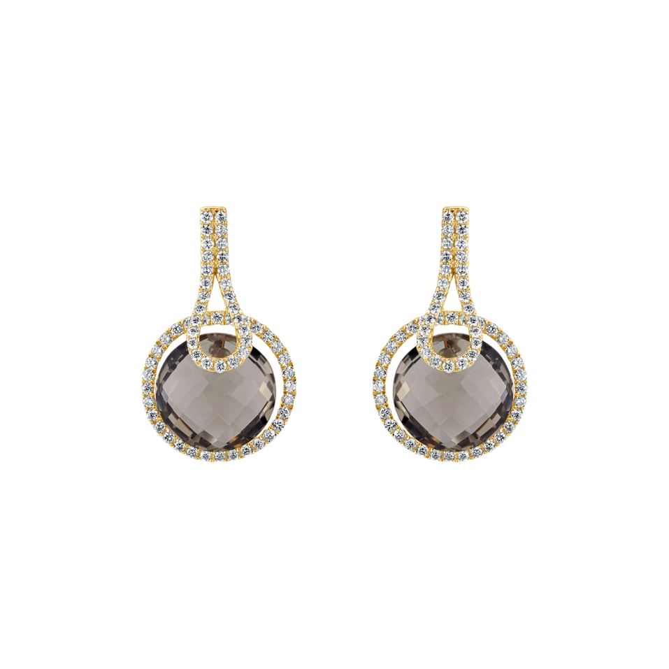 Diamond earrings with Quartz Carnival