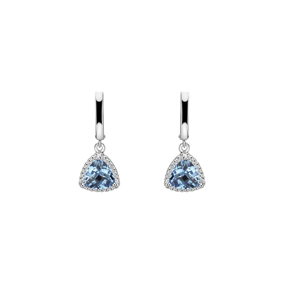 Diamond earrings with Topaz Chevalier