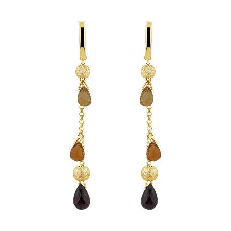 Earrings with Citrine and Garnet Bresciana