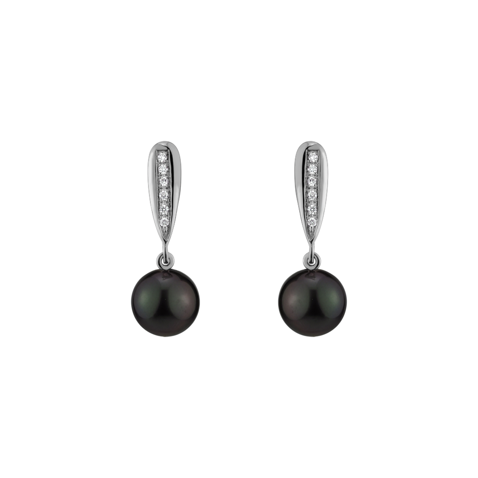 Diamond earrings with Pearl Water Elegance