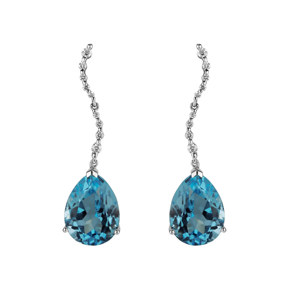 Diamond earrings with Topaz Finn