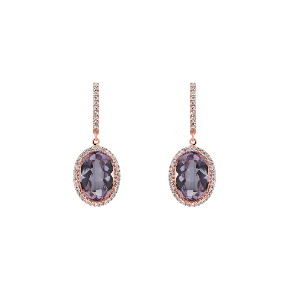 Diamond earrings with Amethyst Odyssey