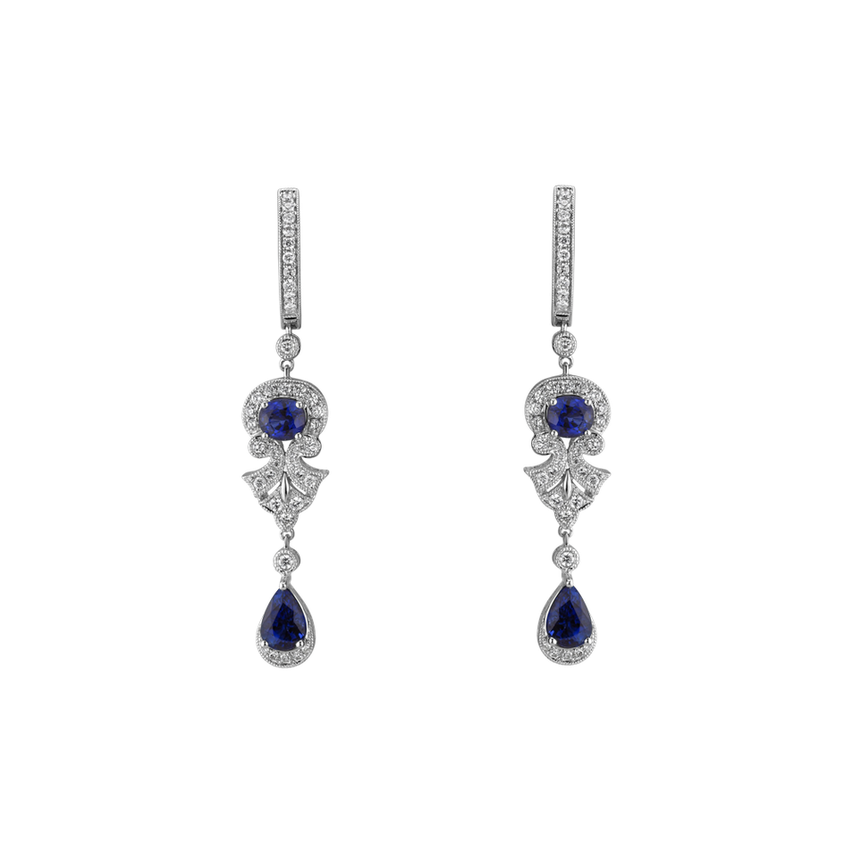 Diamond earrings with Sapphire Sapphire lady