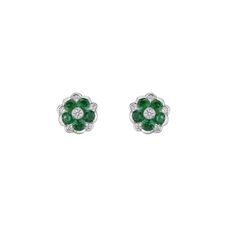 Diamond earrings and Emerald Albertina