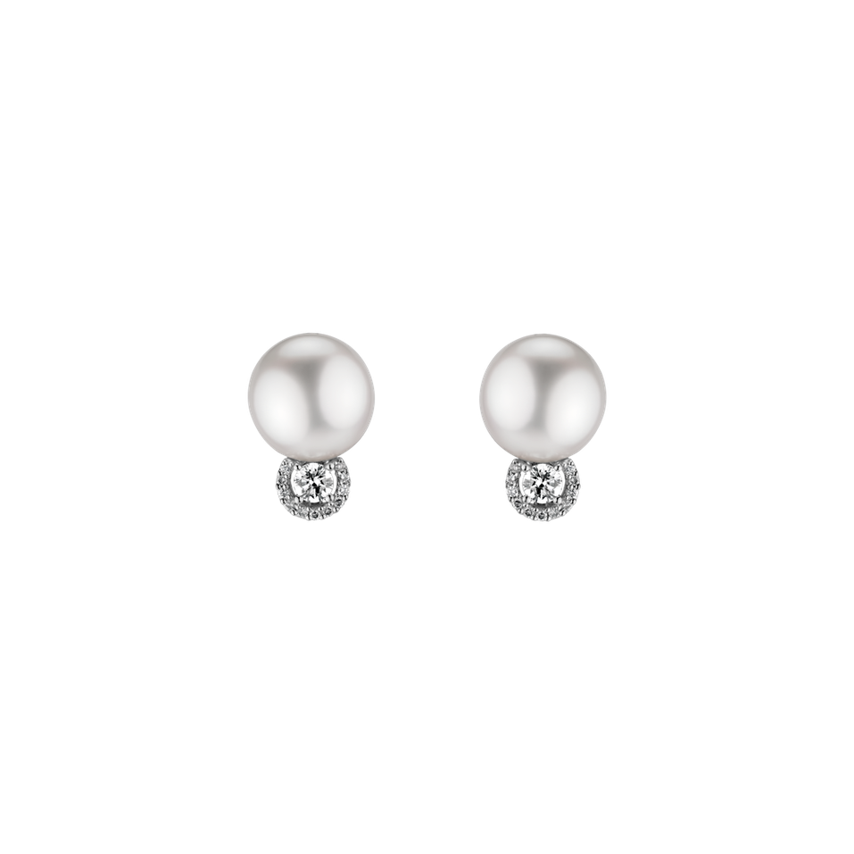 Diamond earrings with Pearl Ocean Pearl Glory