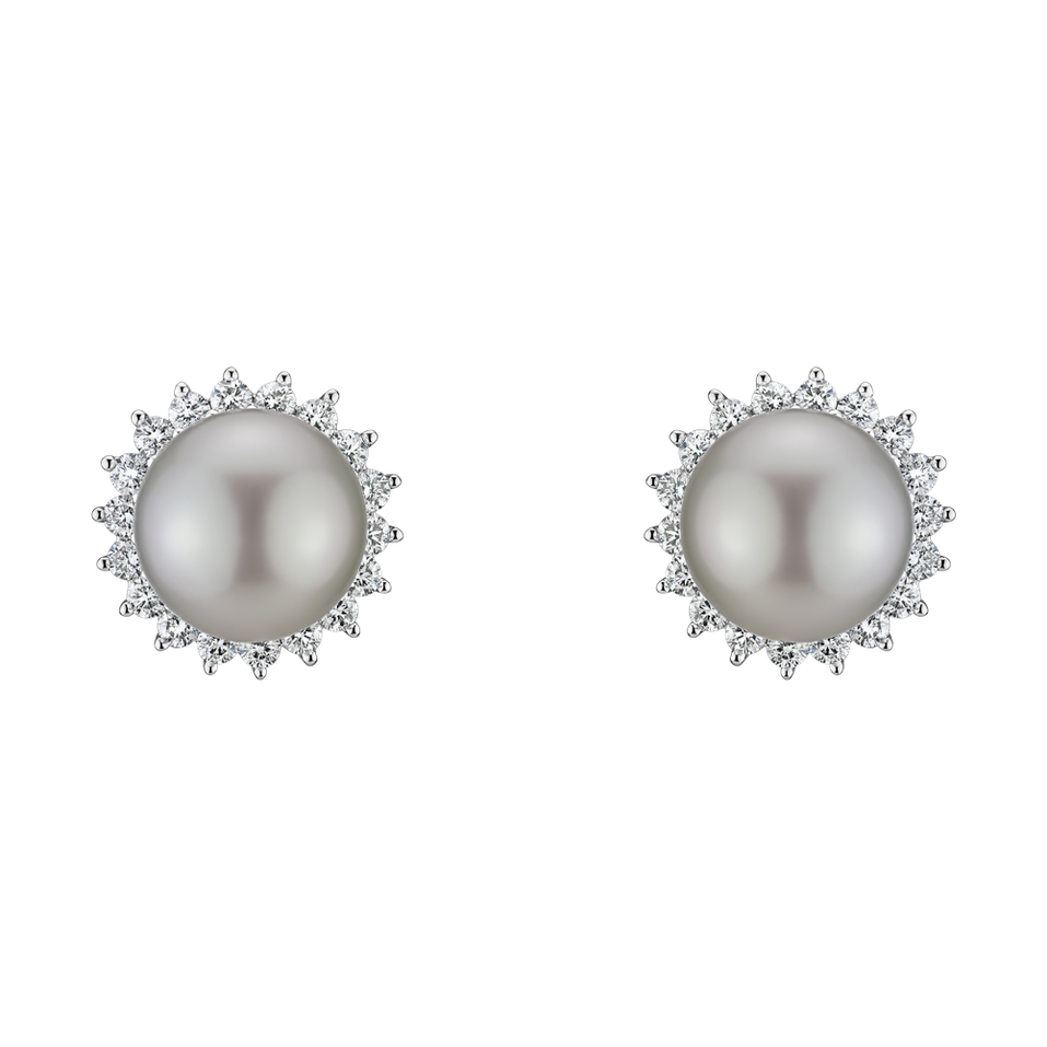 Diamond earrings with Pearl Ramada