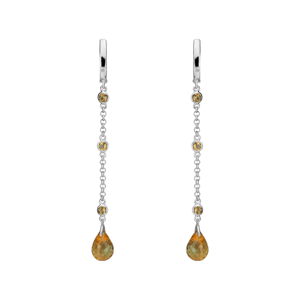 Diamond earrings and Citrine Tarquinia