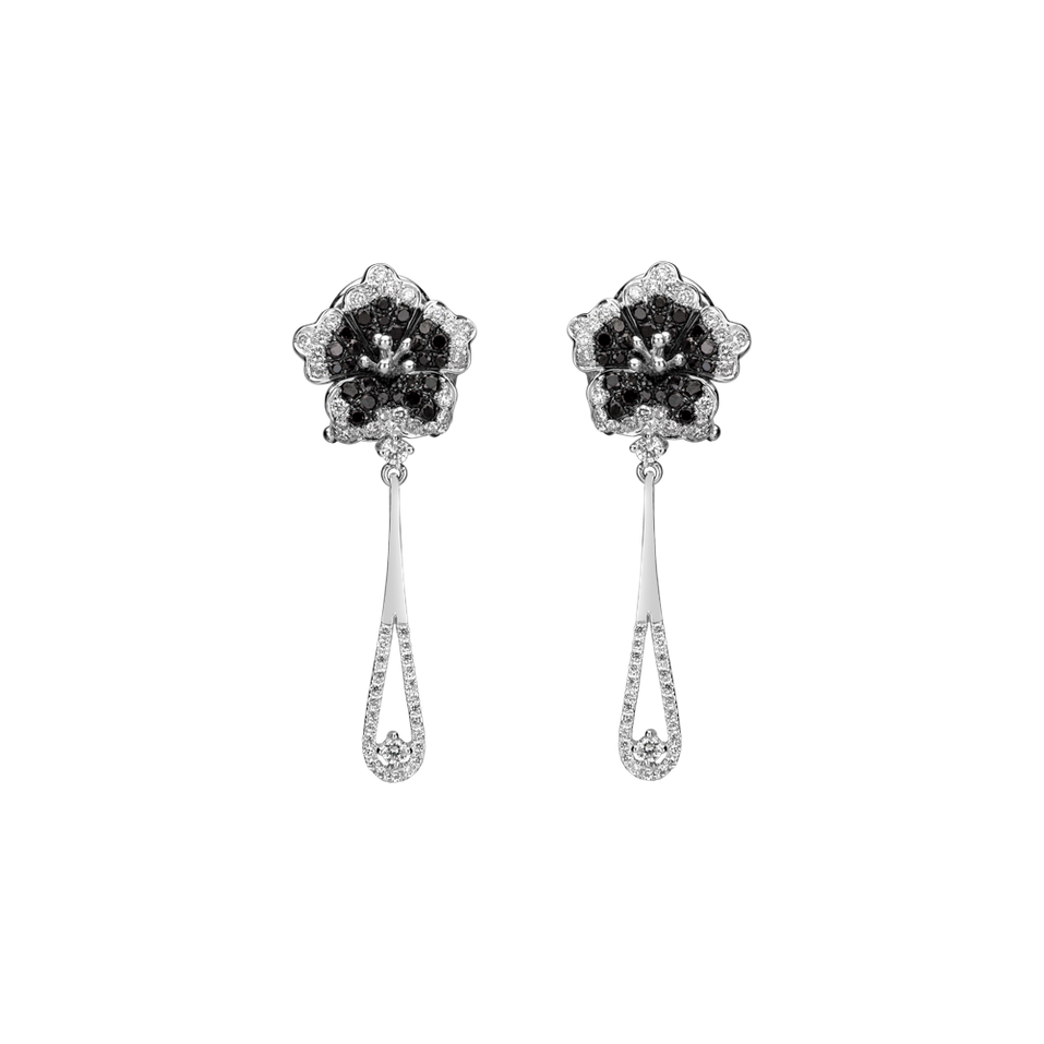 Earrings with black and white diamonds Miss Flora