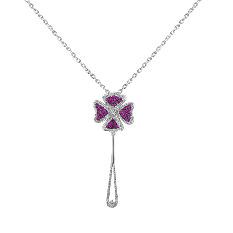 Diamond pendant with Sapphire Rose Princesse