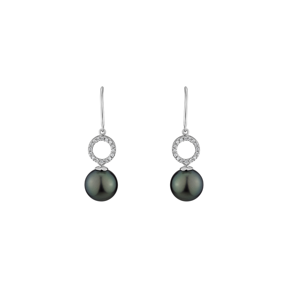 Diamond earrings with Pearl Sea Dancer