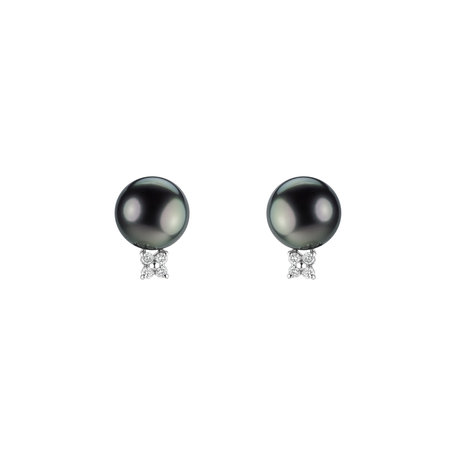 Diamond earrings with Pearl Dune