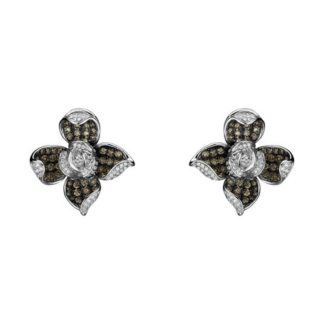 Earrings with brown and white diamonds Luciana