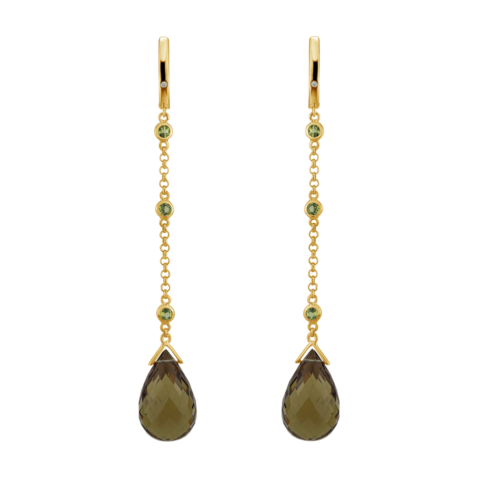 Diamond earrings with Quartz and Peridot Tarquinia