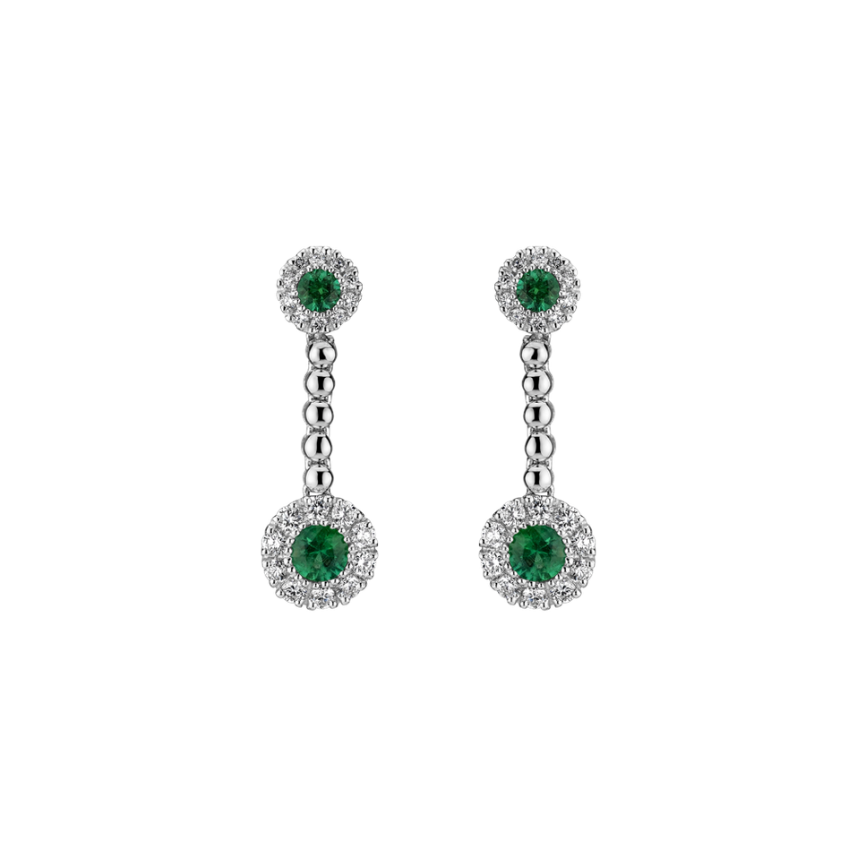 Diamond earrings and Emerald Lacy Cowan