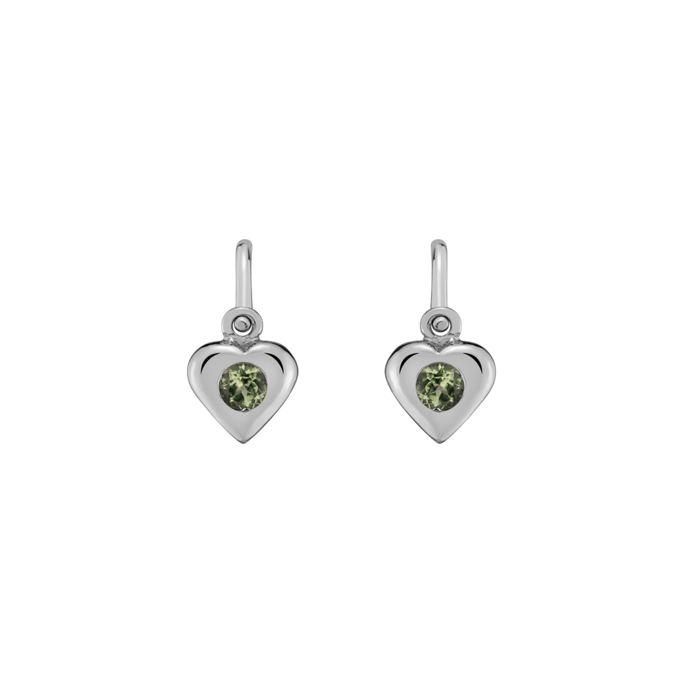 Children's earrings with Peridote Eternal Love