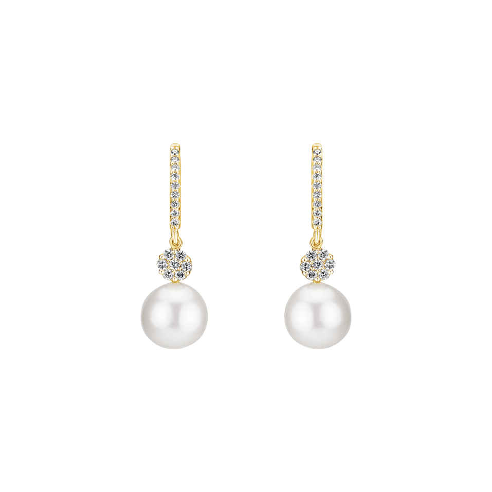 Diamond earrings with Pearl Sea Glory