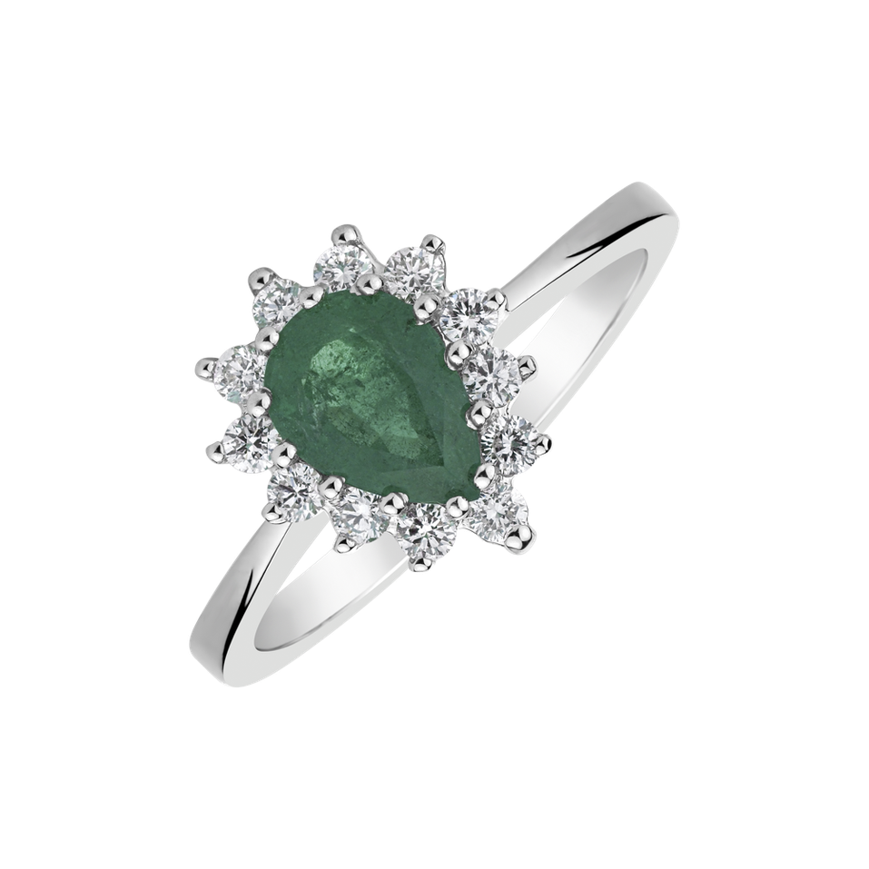 Diamond ring with Emerald Selena